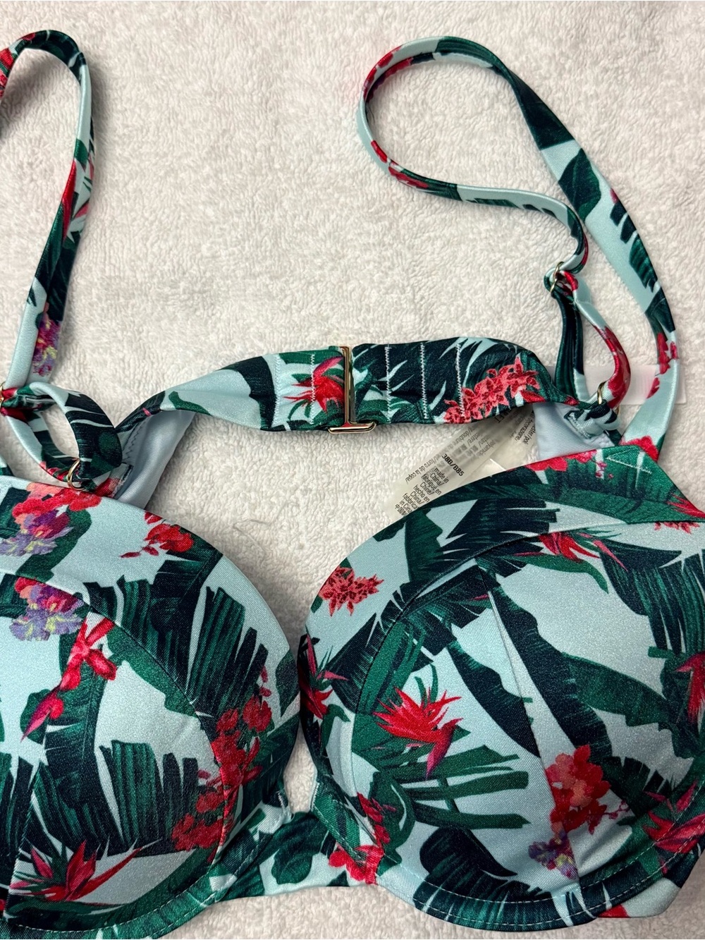 Victoria's Secret swim Top Bra Size 38B Tag underwire padded